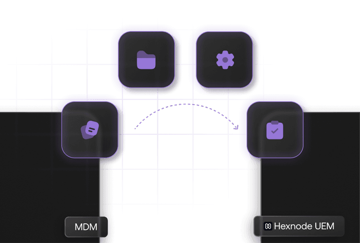 Image showing the easy transition path from other MDMs to Hexnode UEM