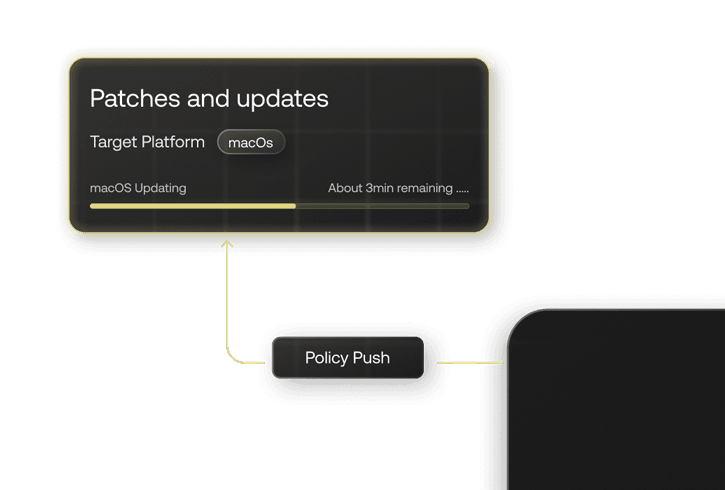 Image illustrating patches and updates delivered to the macOS platform via an automated policy.'