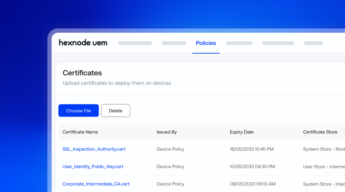 Deploy root certificates